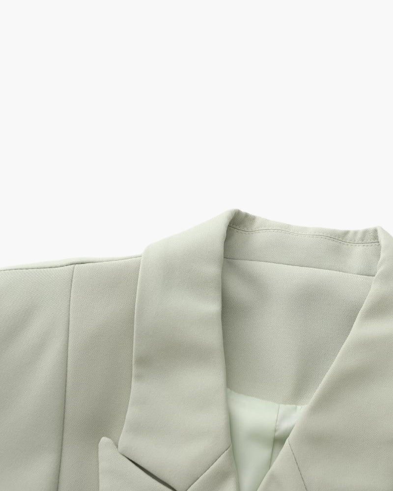 Berg-Feldt | Olivfarbener Damen Sommerblazer mit Doppelkneifen