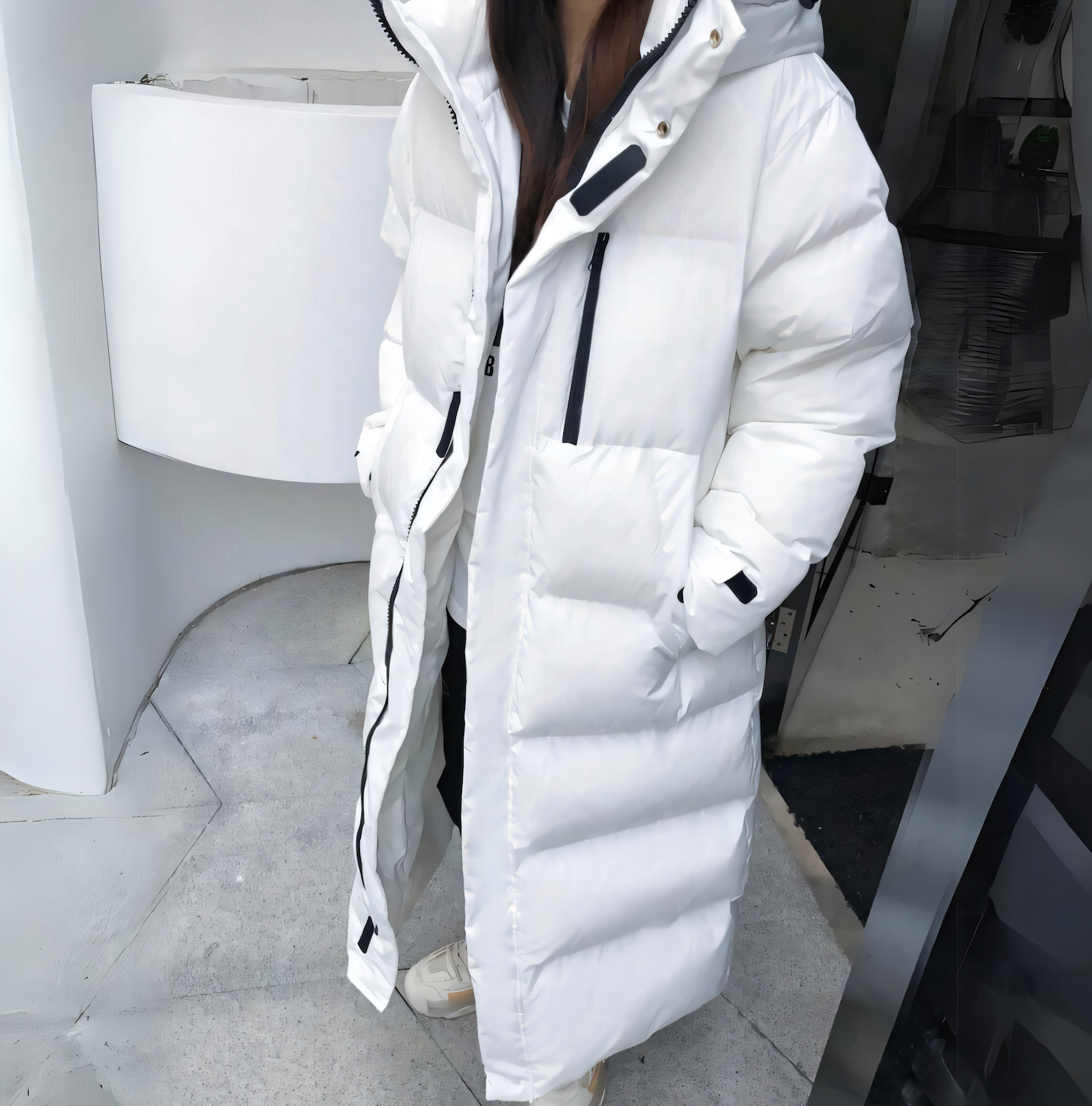 Berg-Feldt | Lange Daunenjacke Beige Perfekt für Winterliche Wetterbedingungen