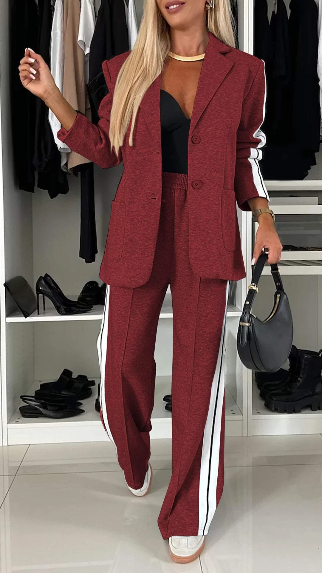 Blazer en coton à manches longues pour femme – élégant pour le travail