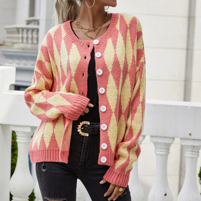 Berg-Feldt | Muster Strickcardigan Acryl Bequem und Farblich