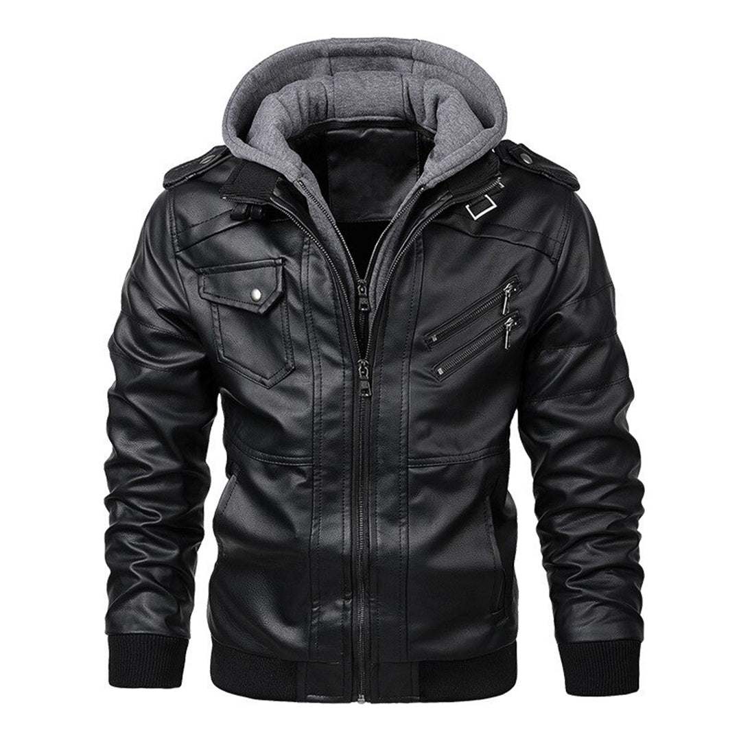 Berg-Feldt | Herren Lederjacke mit Kapuze