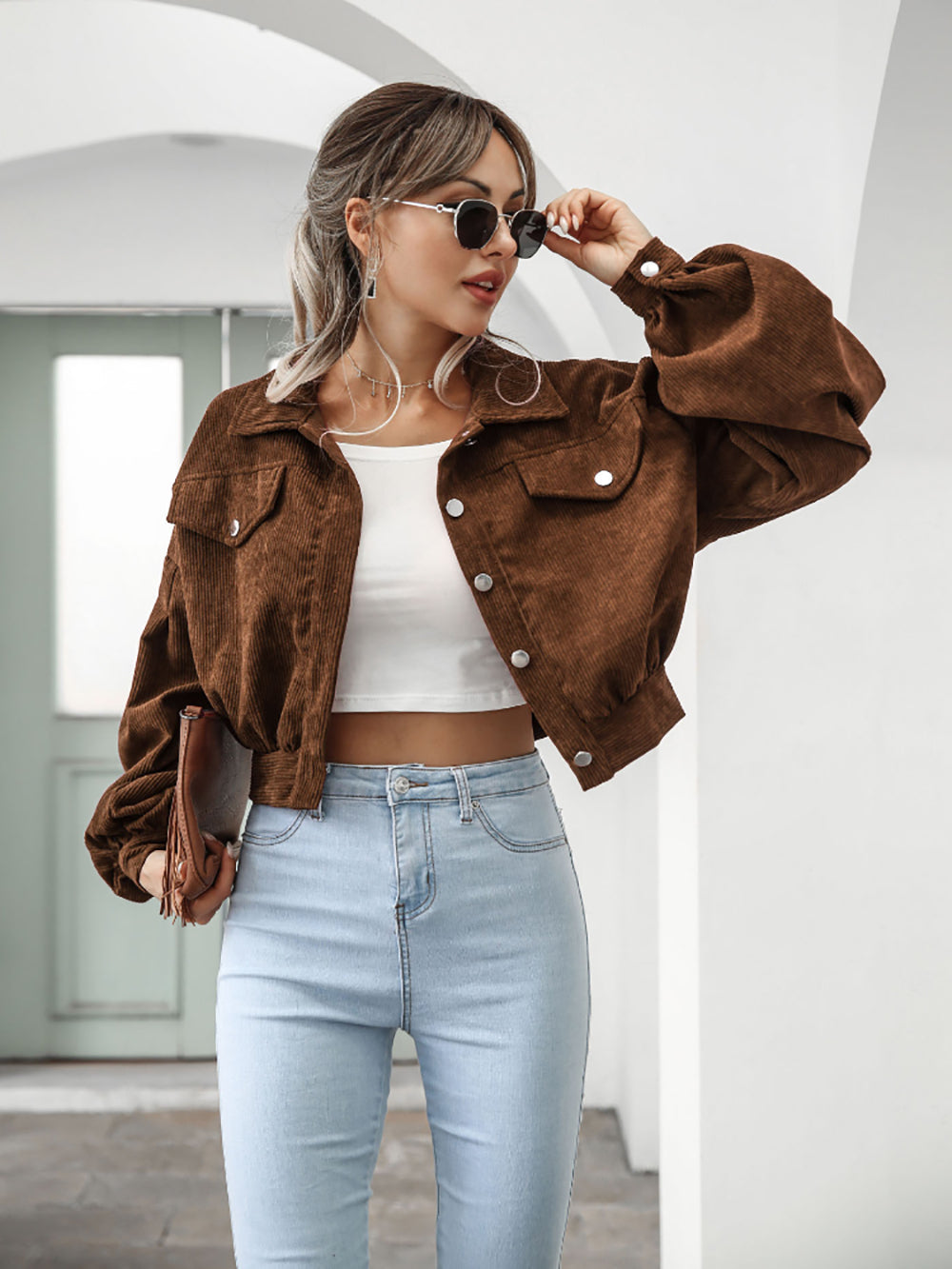 Berg-Feldt | Kurze Corduroy Jacke Baumwollmischung Trendy und Lässig