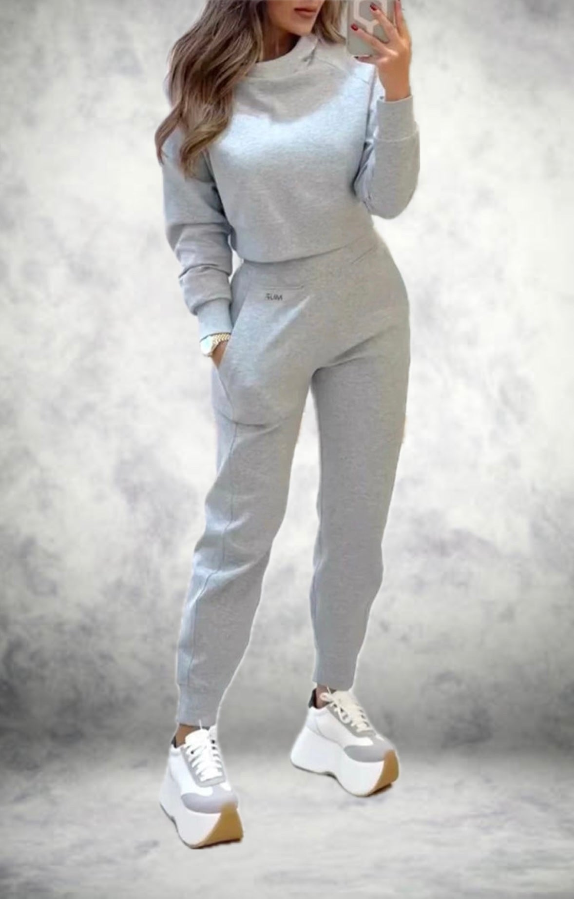 Berg-Feldt | Schicker Trainingsanzug mit Langen Ärmeln und High Waist Hose