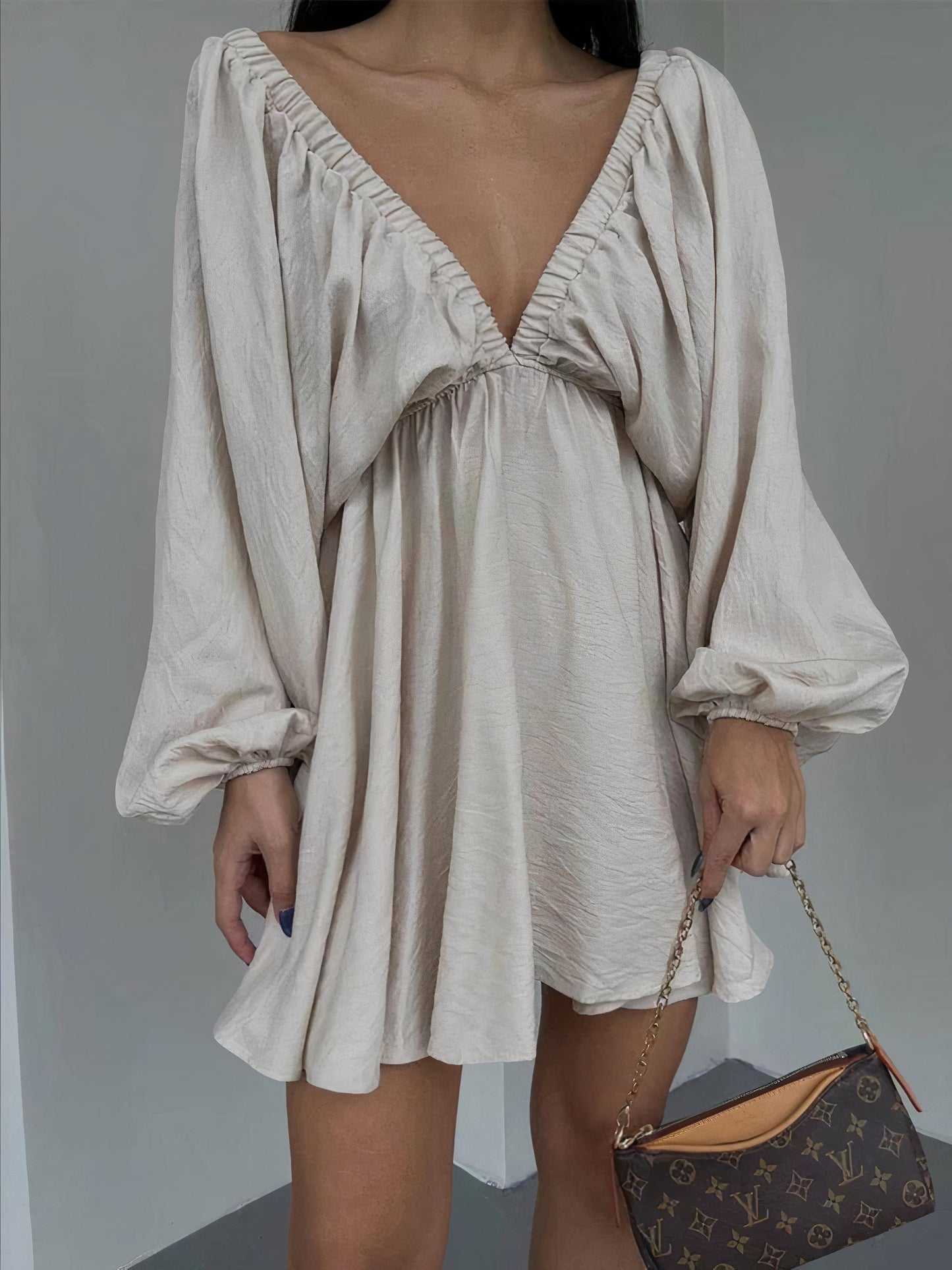 Blasenärmelig Kleid - Kara