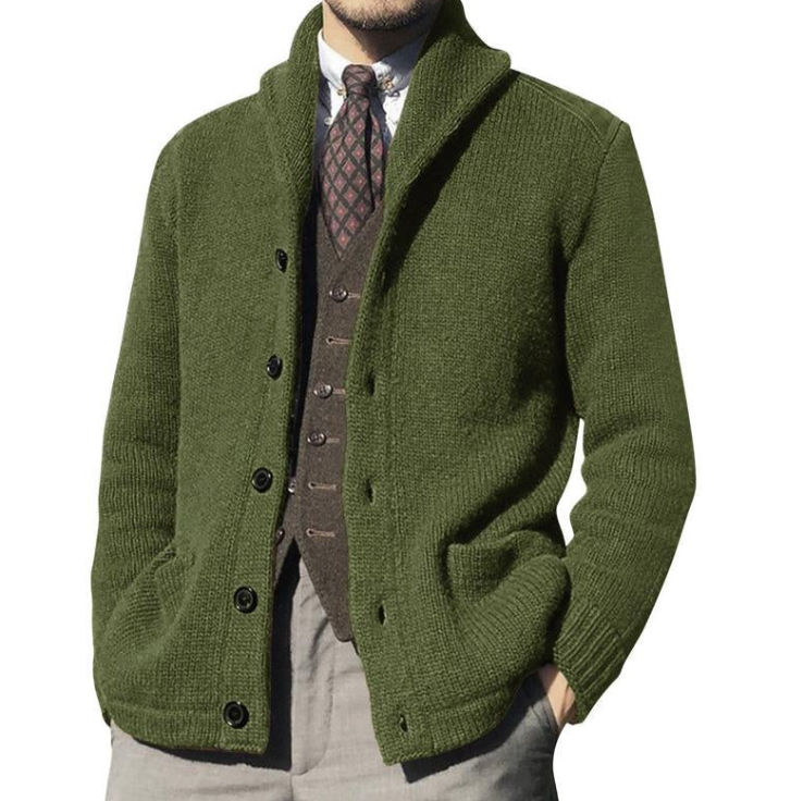 Berg-Feldt | Klassisches gestricktes Herrenjackett mit Knöpfen