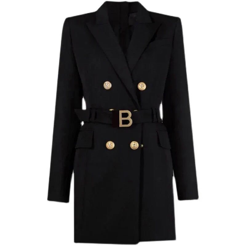 Robe Blazer Classique Avelena : Ceinture et Boutons Luxueux