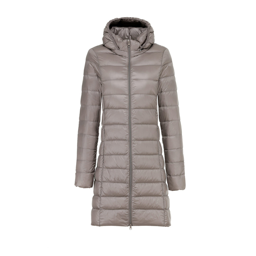 Berg-Feldt | Steppjacke mit Kapuze für Damen - Lang