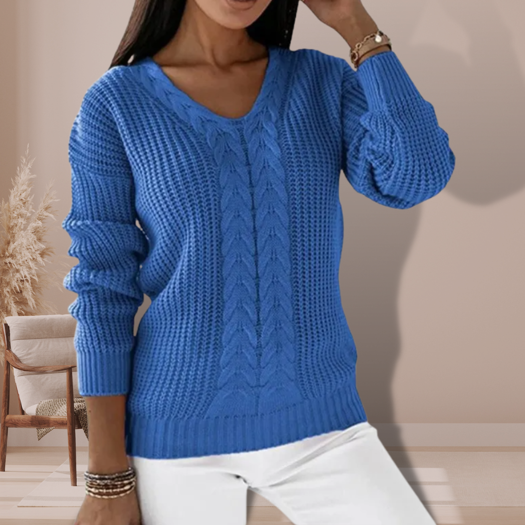 Berg-Feldt | Strickpullover mit V-ausschnitt Weiche Acryl Klassisch und Komfortabel