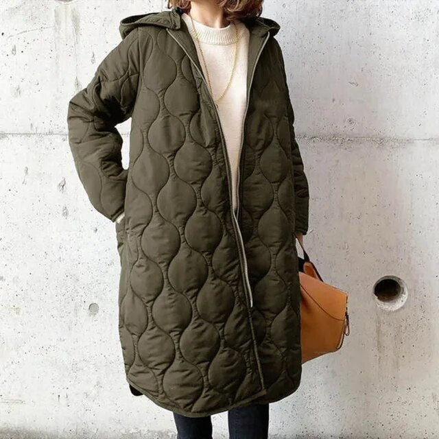 Berg-Feldt | Parka-Mantel - Oversized Fit - Gepolstert - Mit Kapuze - Knielang