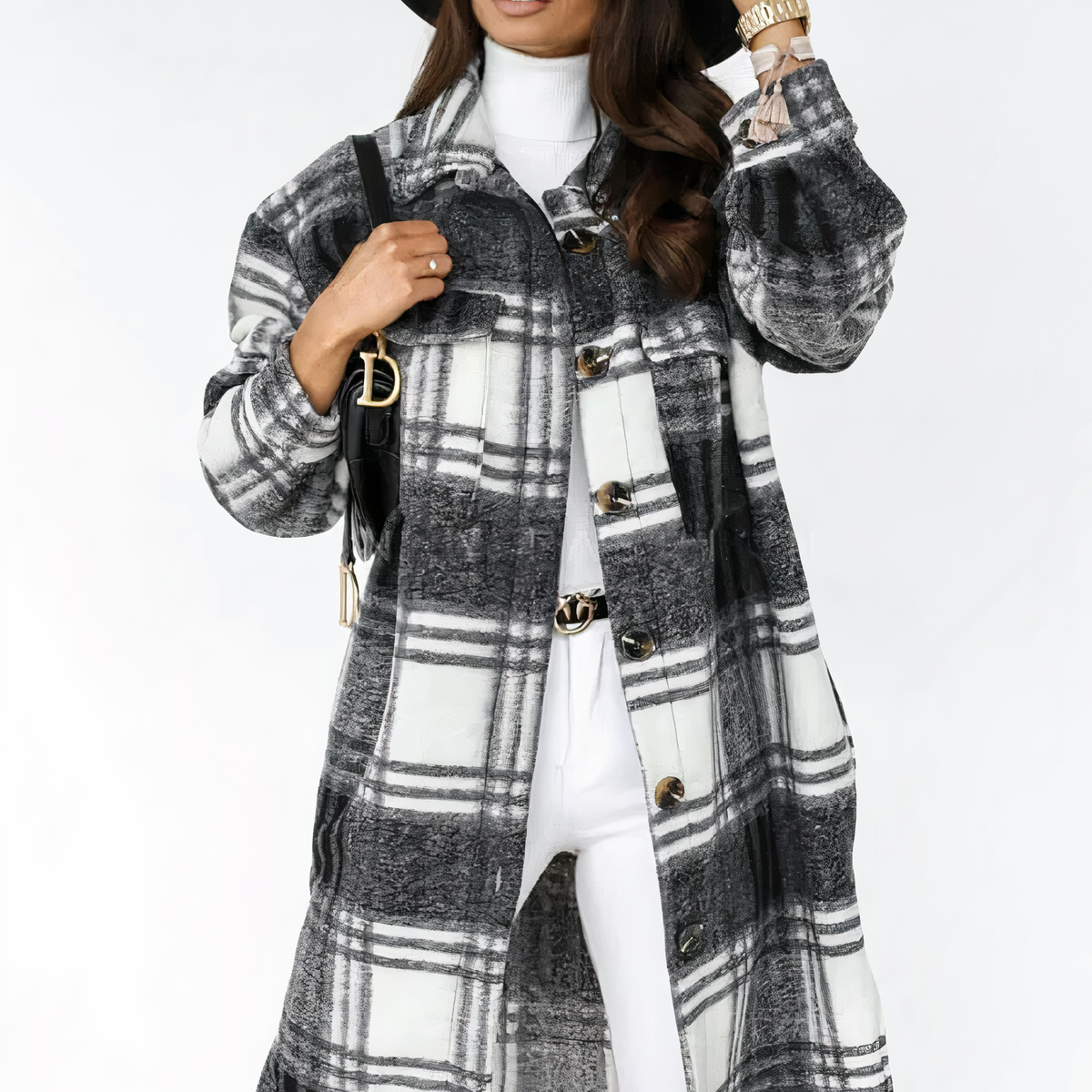 Berg-Feldt | Lange karierte Winterjacke