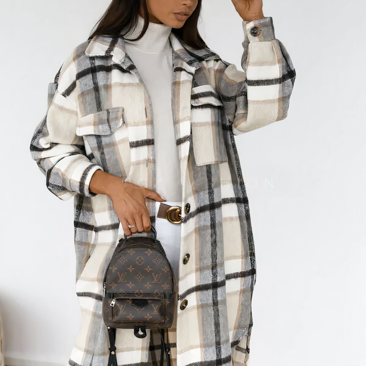 Berg-Feldt | Lange karierte Winterjacke