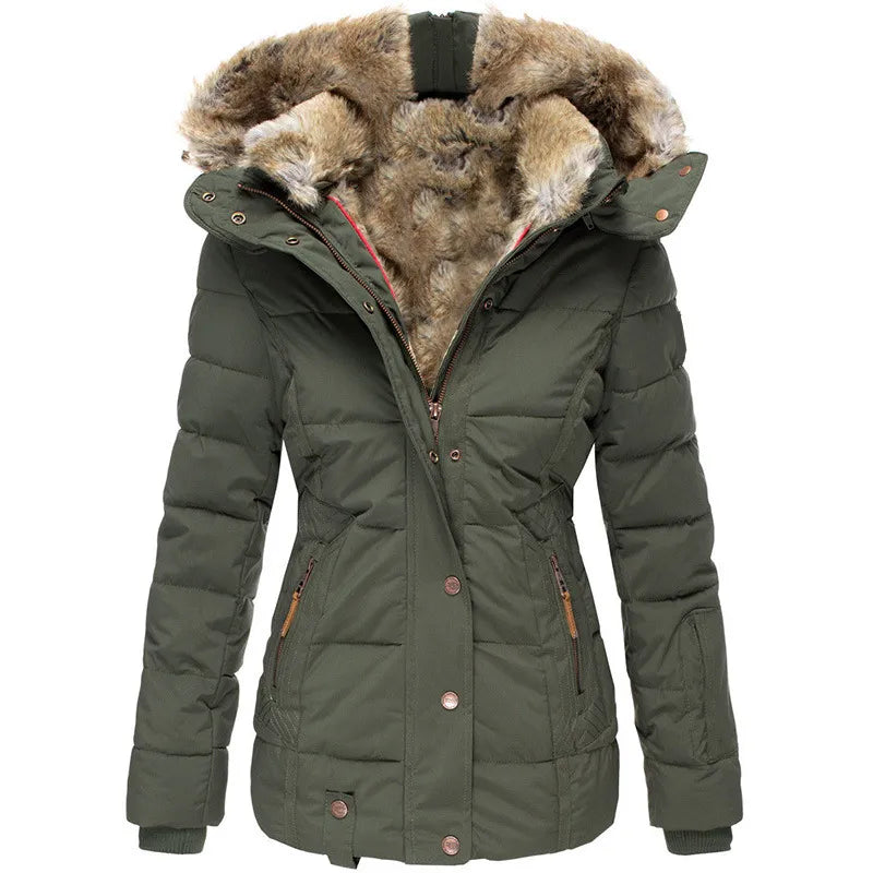 Berg-Feldt | Elegante Damen Winterjacke mit Fellkapuze