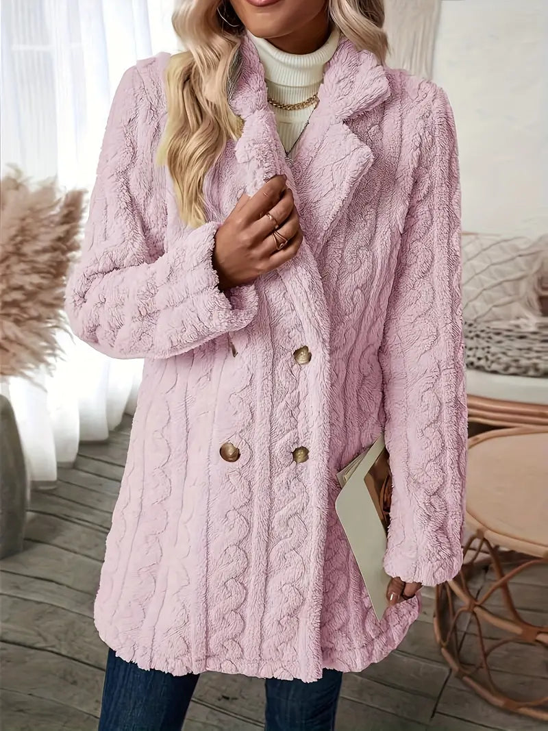 Berg-Feldt | Langer Strickmantel mit Revers für Damen - Winter
