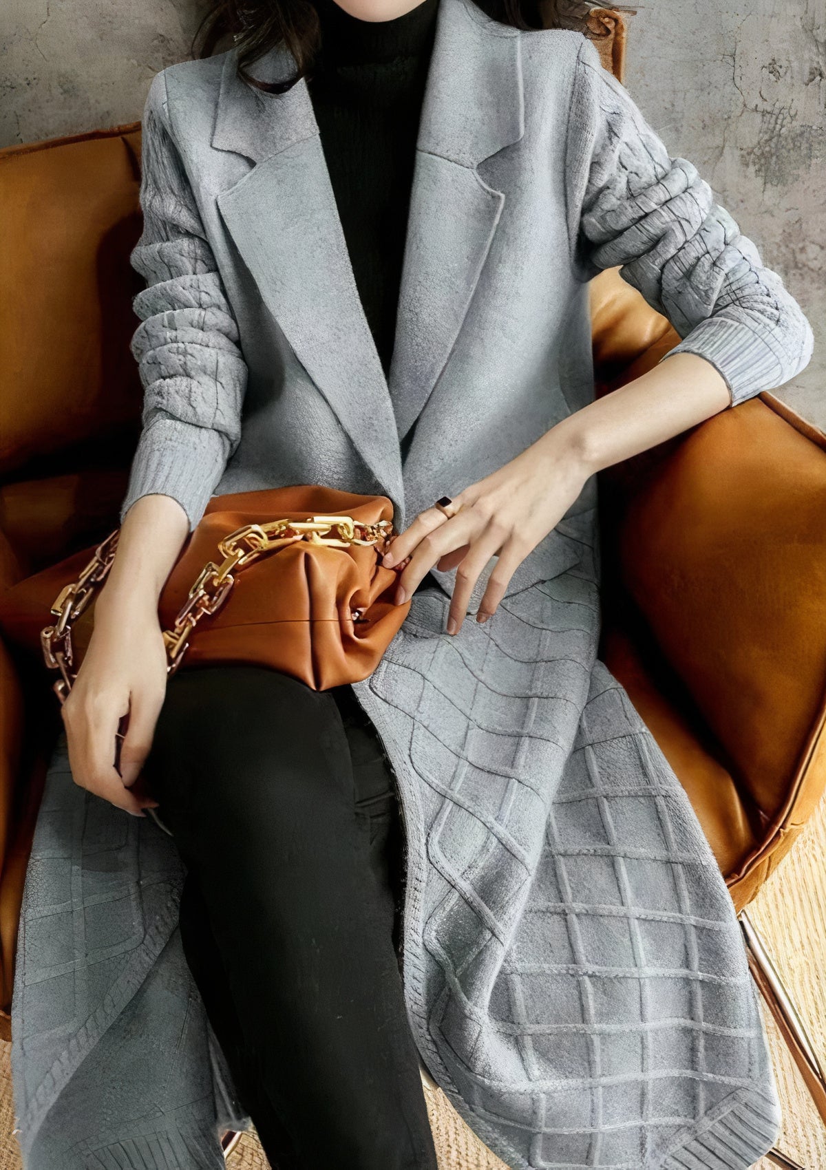 Cardigan long et décontracté Leoda pour femme