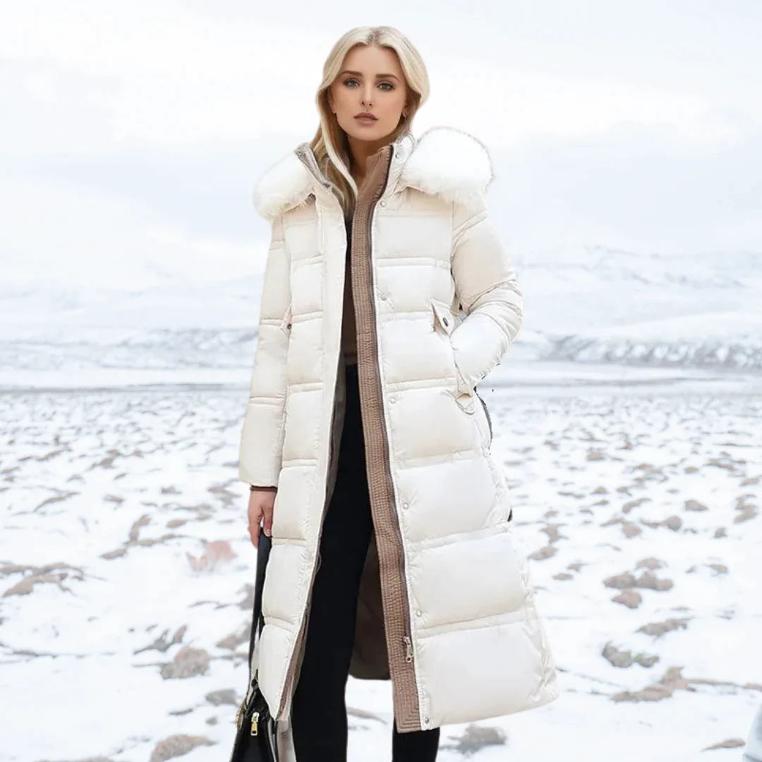 Berg-Feldt | Lange Winterjacke mit Stehkragen für Frauen Ideal für Die Kalte Saison