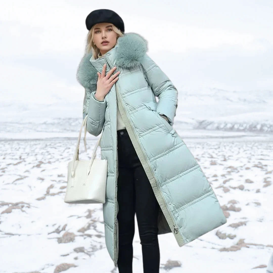 Berg-Feldt | Lange Winterjacke mit Stehkragen für Frauen Ideal für Die Kalte Saison