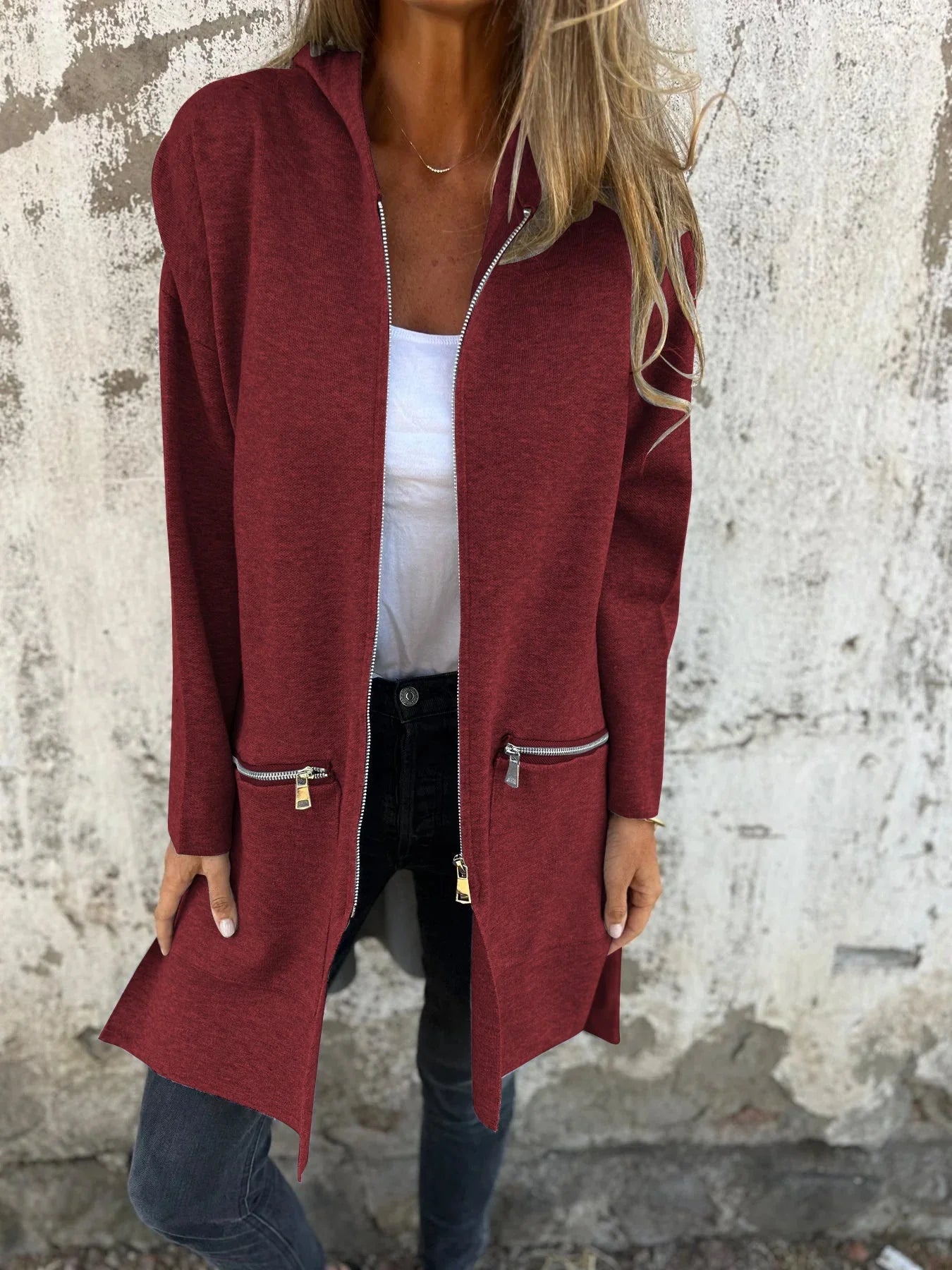 Sportliche, lockere Langarmjacke mit Reißverschluss von Lorali