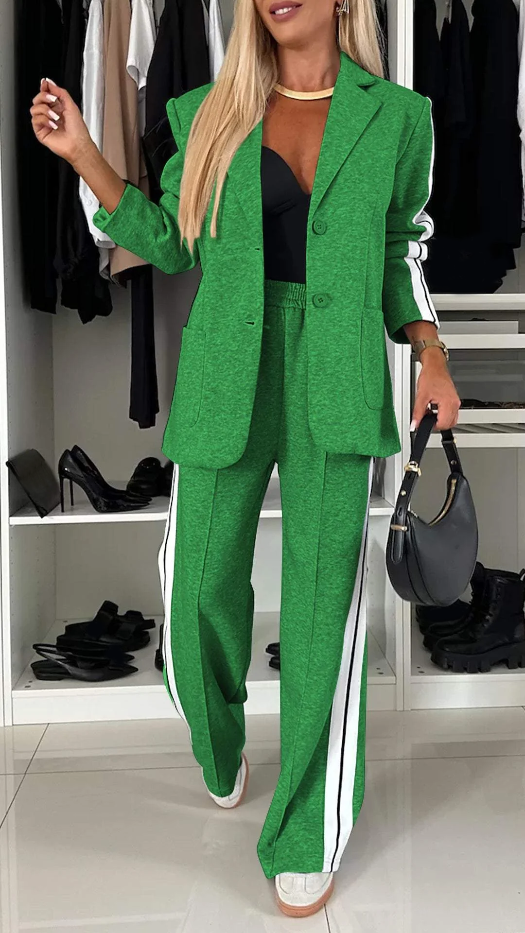 Blazer en coton à manches longues pour femme – élégant pour le travail