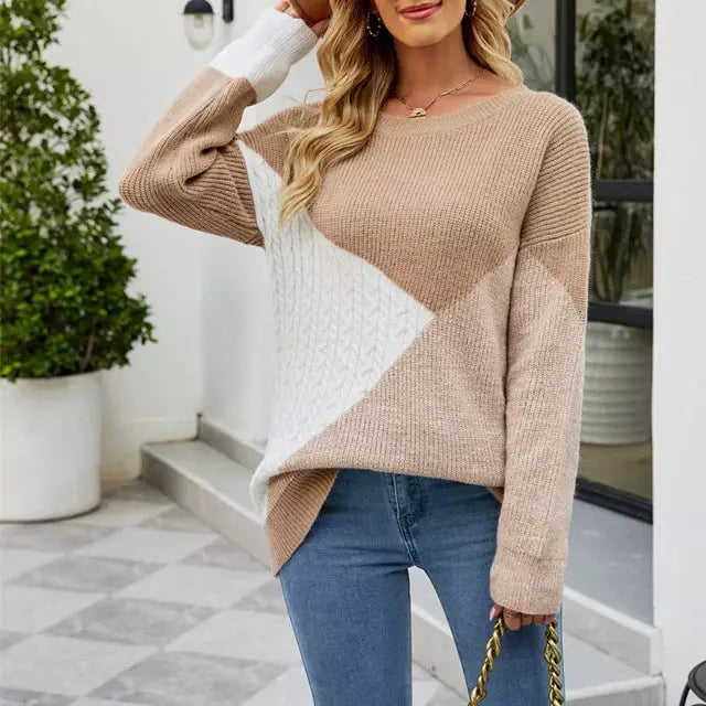 Berg-Feldt | Patchwork Strickpullover mit Kreativem Muster