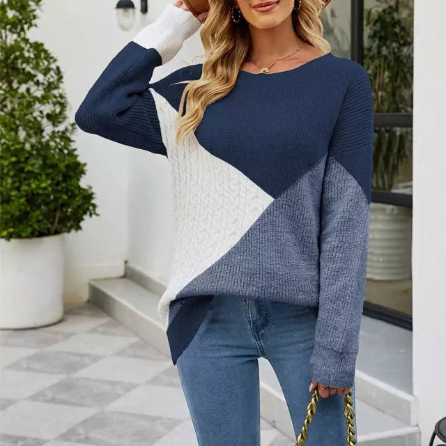 Berg-Feldt | Patchwork Strickpullover mit Kreativem Muster