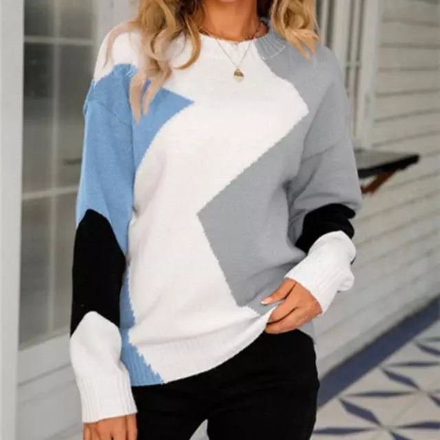 Berg-Feldt | Pullover in Kontrastfarbe mit Geripptem Saum