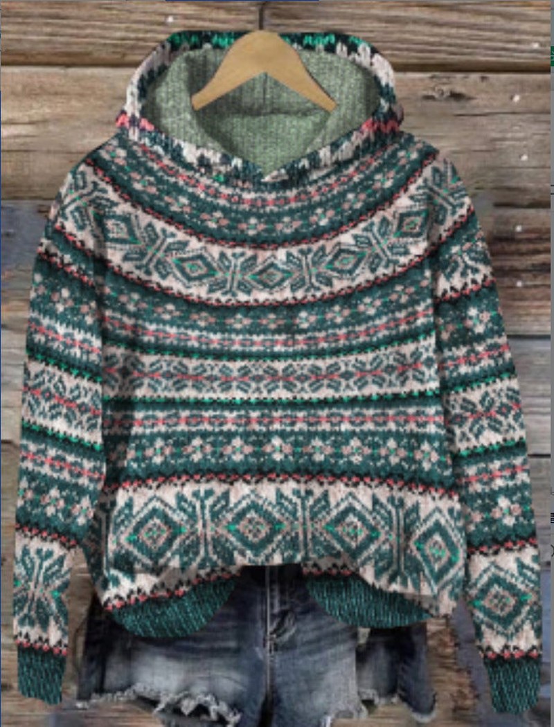 Sweat à capuche Fudus style ethnique rétro moderne pour le streetwear