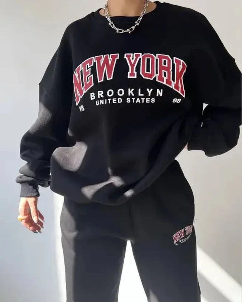 Pull en mélange de coton confortable de style new-yorkais par Fudus