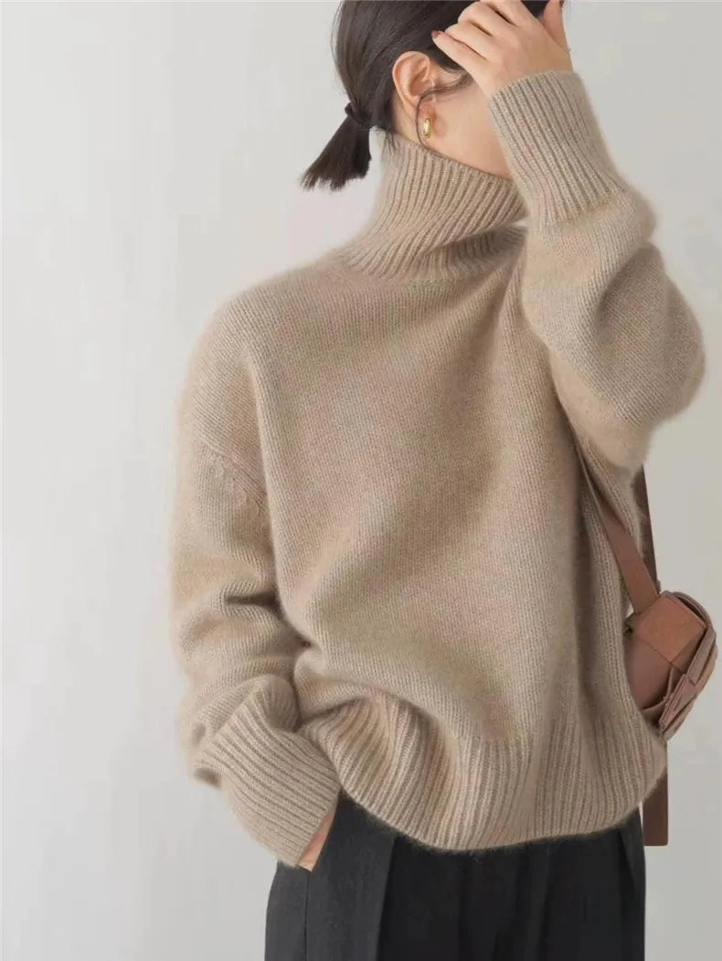 Berg-Feldt | Strickpullover Hoher Kragen Oversize Passform