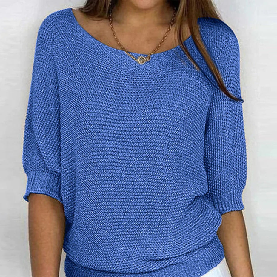 Berg-Feldt | Luftige Damenbluse mit Stilvollem Gestricktem Muster