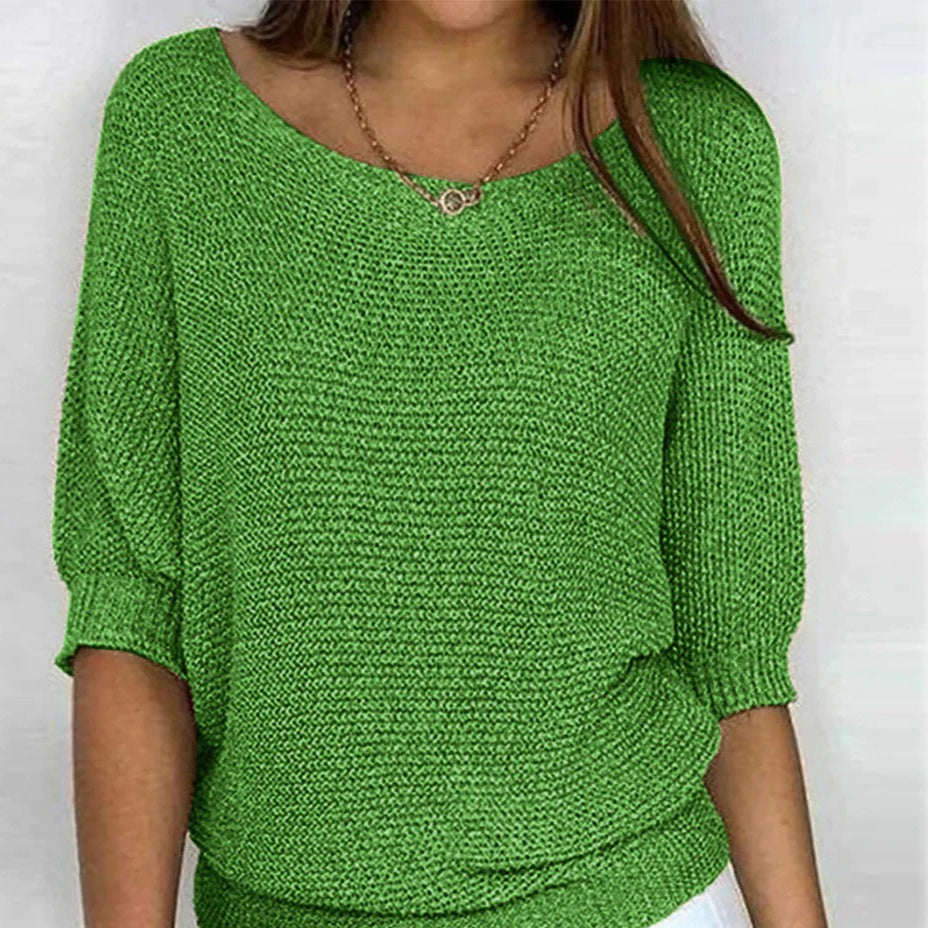 Berg-Feldt | Luftige Damenbluse mit Stilvollem Gestricktem Muster