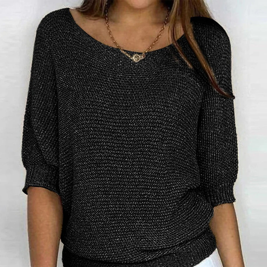 Berg-Feldt | Luftige Damenbluse mit Stilvollem Gestricktem Muster