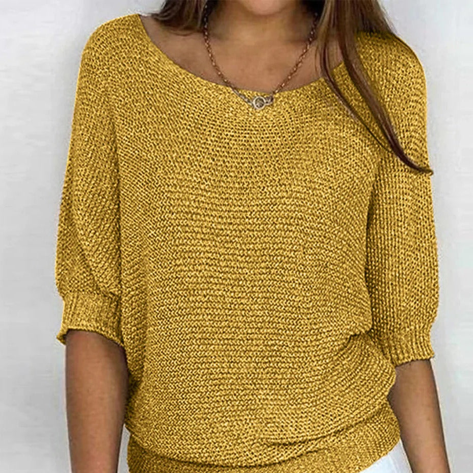 Berg-Feldt | Luftige Damenbluse mit Stilvollem Gestricktem Muster