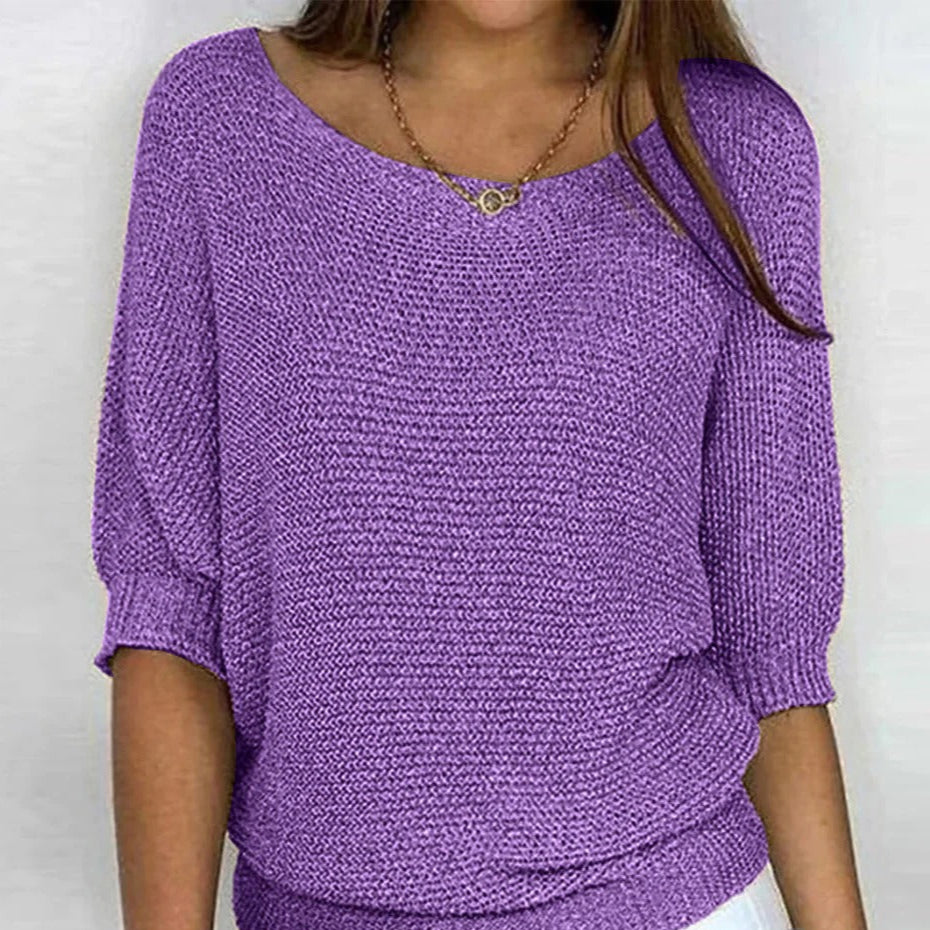 Berg-Feldt | Luftige Damenbluse mit Stilvollem Gestricktem Muster