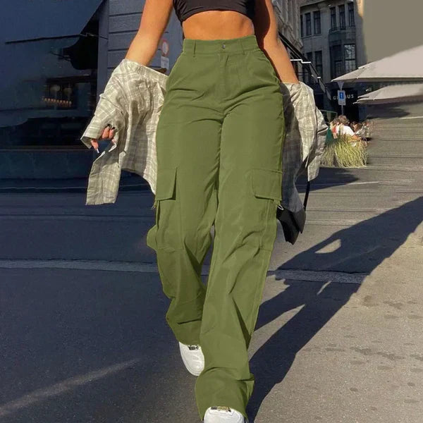 Berg-Feldt | High Waist Cargo Hose mit Seitlichem Ladevorgang Streetstyle