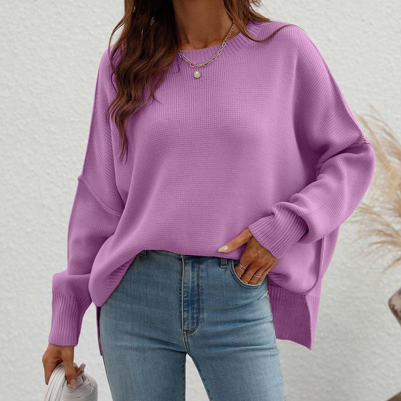 Berg-Feldt | Eleganter Einfarbiger Strickpullover Für Freizeit