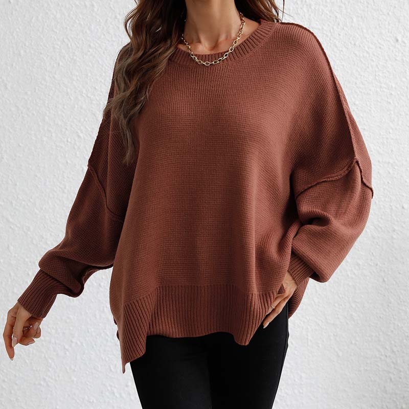 Berg-Feldt | Eleganter Einfarbiger Strickpullover Für Freizeit