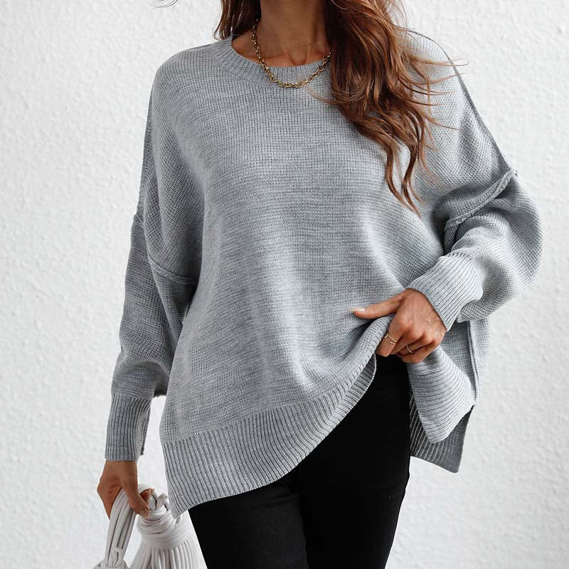 Berg-Feldt | Eleganter Einfarbiger Strickpullover Für Freizeit
