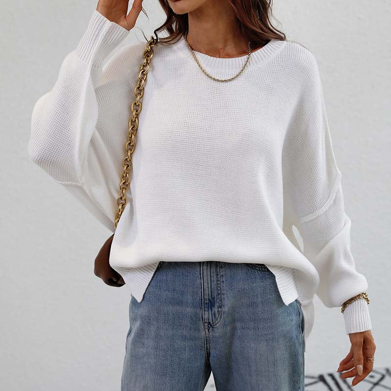 Berg-Feldt | Eleganter Einfarbiger Strickpullover Für Freizeit