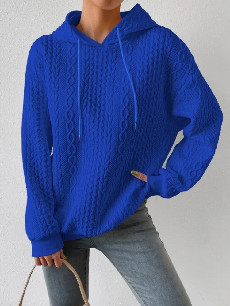 Gestrickter Winter-Kapuzenpullover Margot