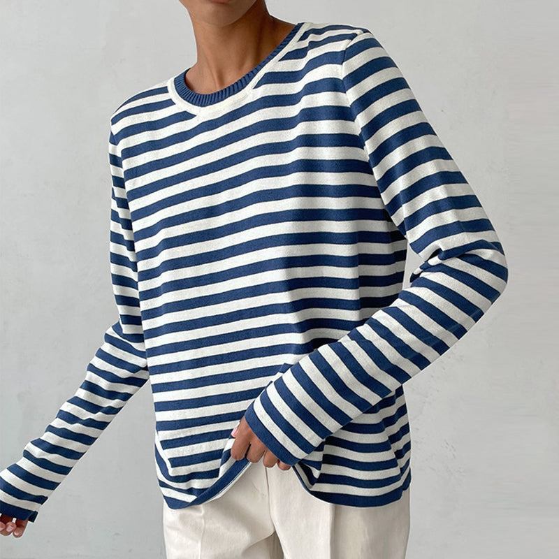 Berg-Feldt | Gestreifter Pullover mit Rundhals