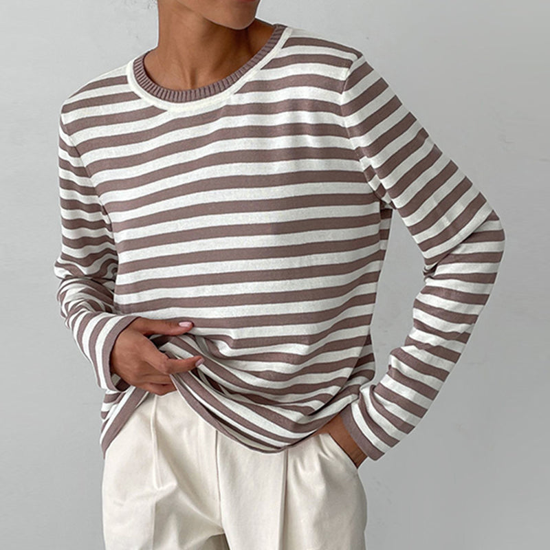 Berg-Feldt | Gestreifter Pullover mit Rundhals