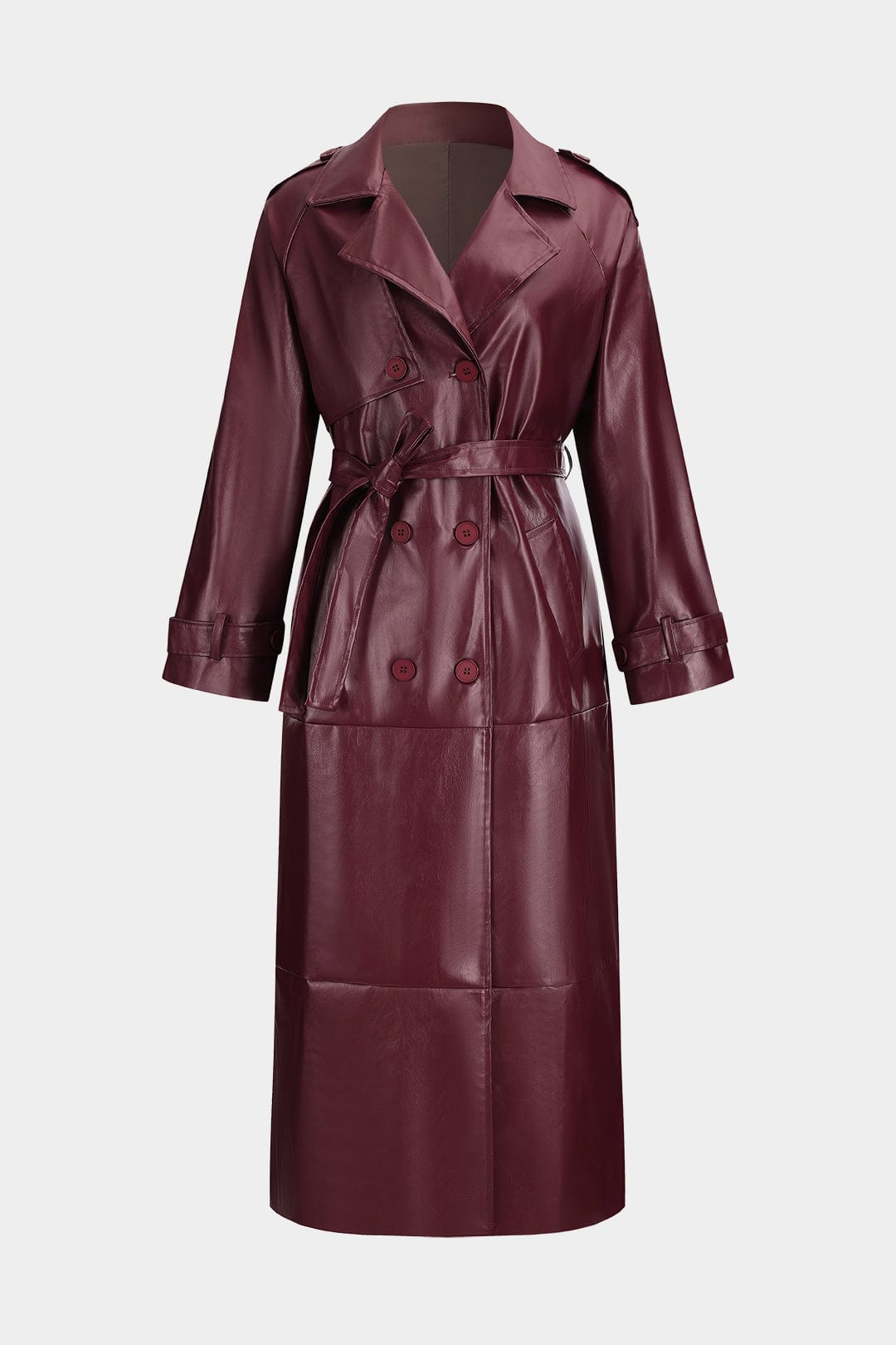 Berg-Feldt | Trenchcoat Aus Kunstleder Eleganz und Stärke Vereint