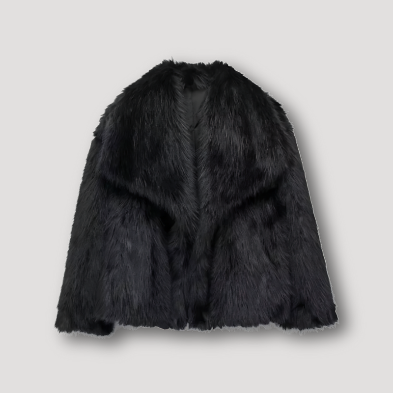 Übergroße Jacke mit weichem, flauschigem Kunstfellkragen von Bralyn