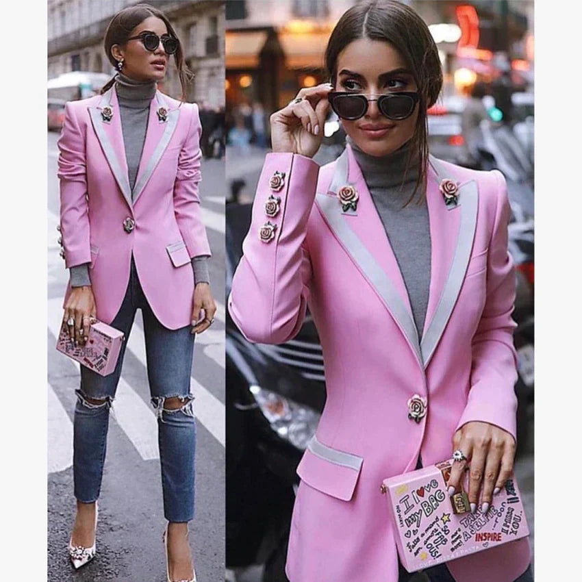 Berg-Feldt | rosa Blazer Blümig und elegant stilvoll