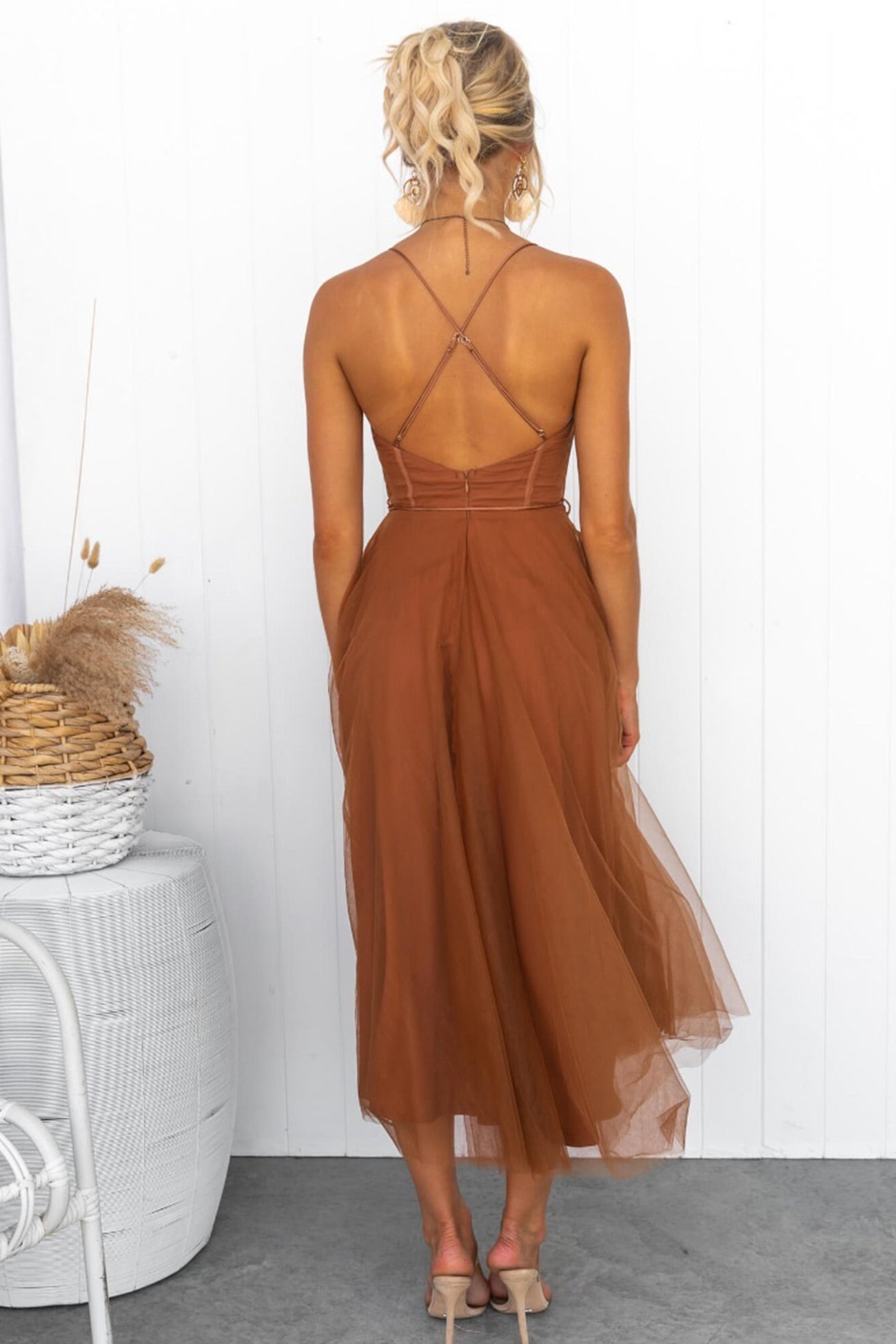 Berg-Feldt Schnür-Cami-Kleid mit Korsett
