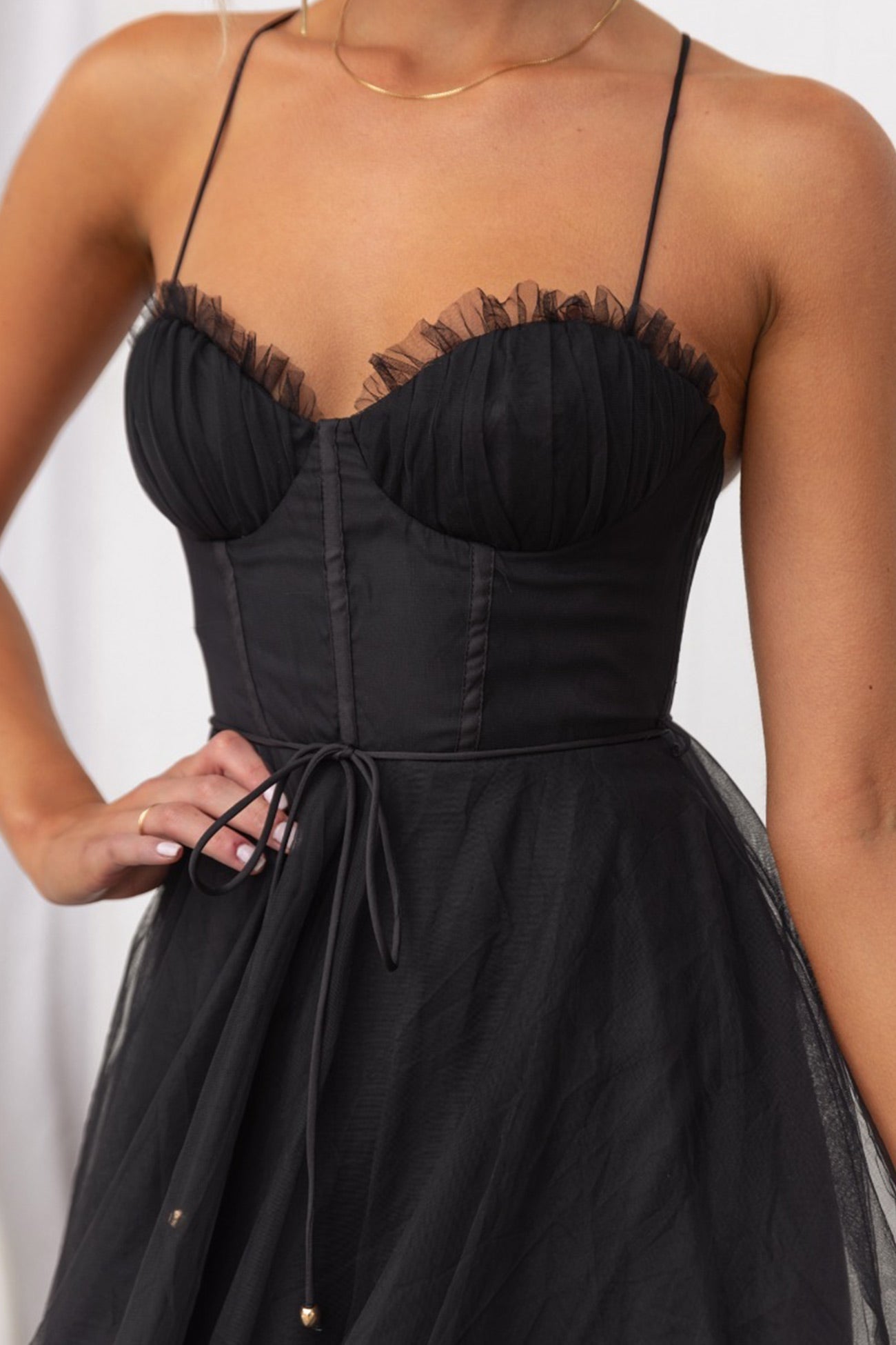 Berg-Feldt Schnür-Cami-Kleid mit Korsett