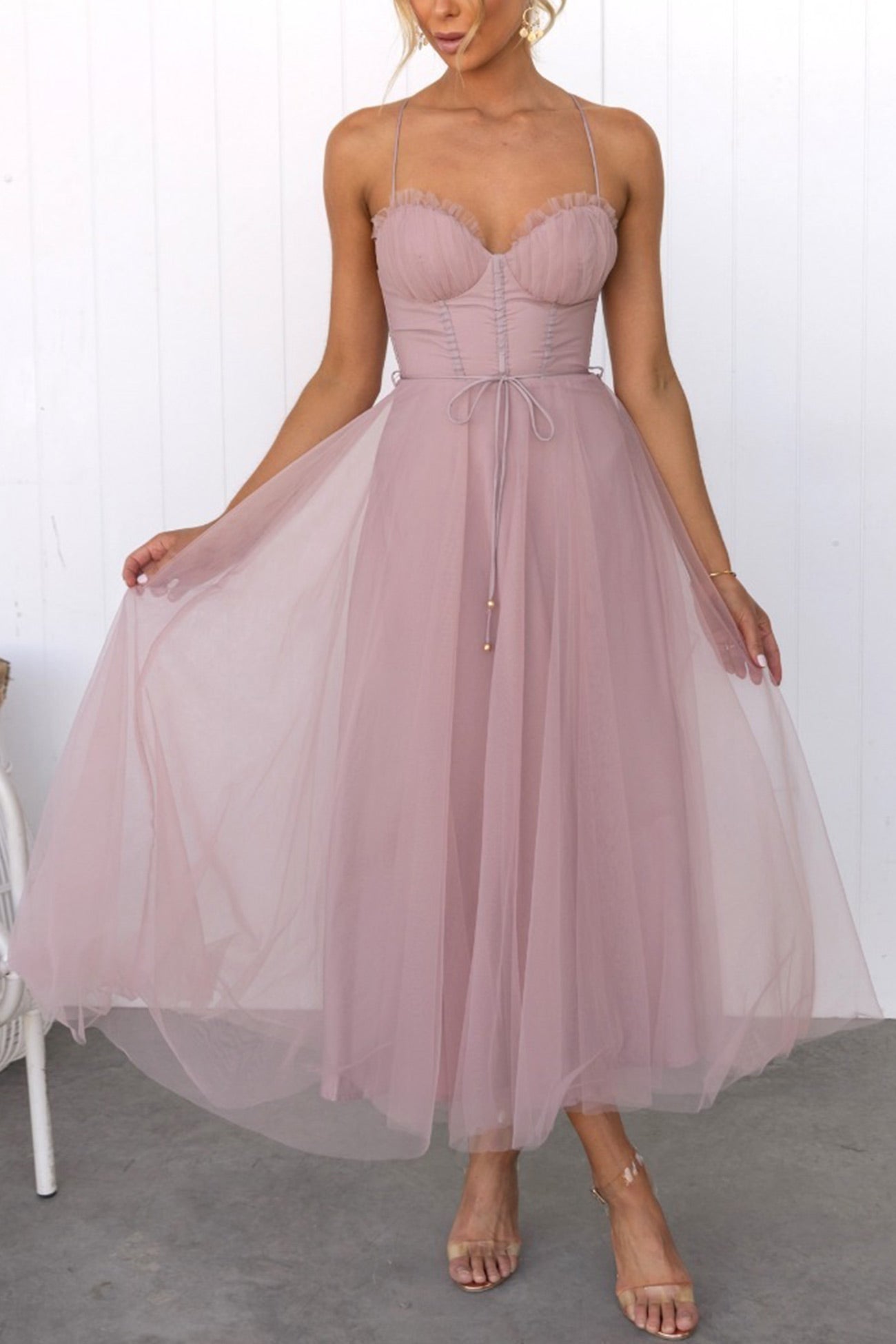 Berg-Feldt Schnür-Cami-Kleid mit Korsett