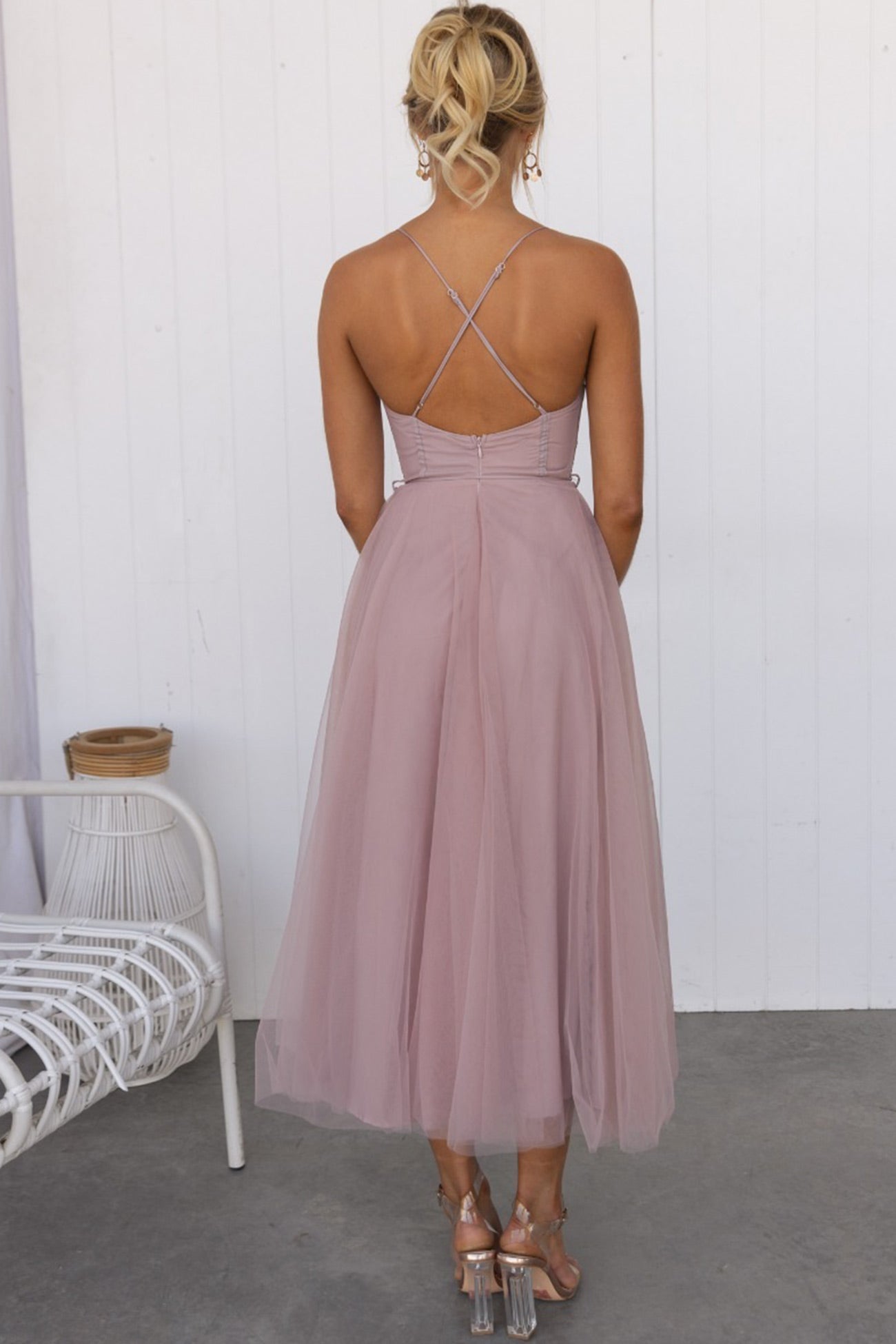 Berg-Feldt Schnür-Cami-Kleid mit Korsett