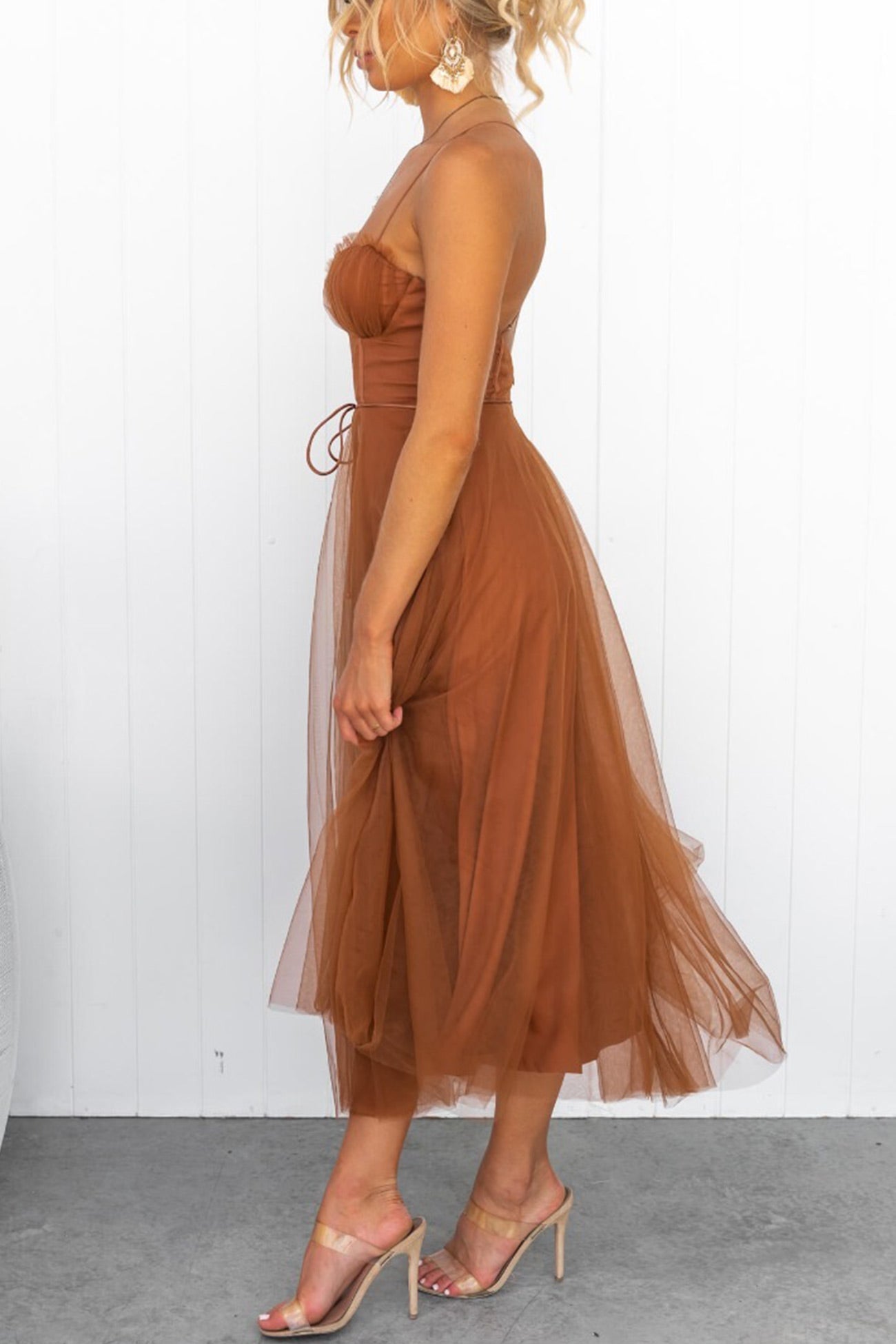 Berg-Feldt Schnür-Cami-Kleid mit Korsett