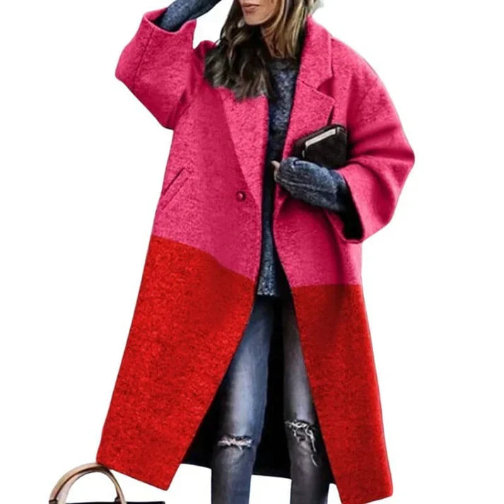 Berg-Feldt | Long manteau en laine chaud aux couleurs captivantes